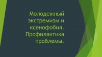 Молодежный экстремизм и ксенофобия. Профилактика проблемы.